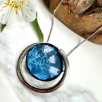 Load image into Gallery viewer, lusciousscarves Miss Milly Blue and Silver Globe Pendant Necklace FN547
