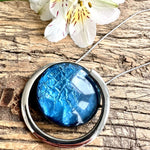 Load image into Gallery viewer, lusciousscarves Miss Milly Blue and Silver Globe Pendant Necklace FN547
