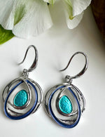 Load image into Gallery viewer, lusciousscarves Miss Milly Blue and Turquoise Swirl Earrings FE635
