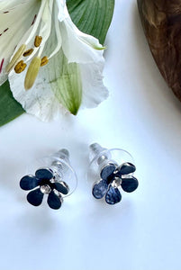 lusciousscarves Miss Milly Daisy Purple and Crystal Stud Earrings , FE601