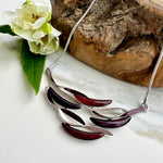 Load image into Gallery viewer, lusciousscarves Miss Milly Deep Purple and Red Rippling Waves Necklace FN366
