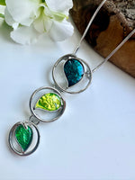 Load image into Gallery viewer, lusciousscarves Miss Milly Green, Lime and Teal Trio Drop Necklace FN633
