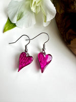 Load image into Gallery viewer, lusciousscarves Miss Milly Hot Pink Heart Earrings , FE211
