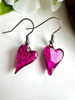 Load image into Gallery viewer, lusciousscarves Miss Milly Hot Pink Heart Earrings , FE211

