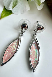 lusciousscarves Miss Milly Iridescent Pale Pink Resin Drop Earrings FE551