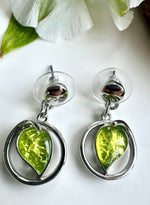 Load image into Gallery viewer, lusciousscarves Miss Milly Lime Green Abstract Heart Earrings FE633
