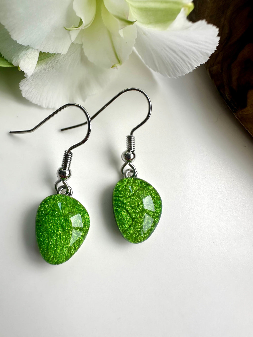 lusciousscarves Miss Milly Lime Green Pebble Earrings FE602
