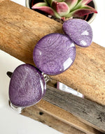 Load image into Gallery viewer, lusciousscarves Miss Milly Mauve Pebble Marble Resin Elasticated Bracelet FB602DMMB
