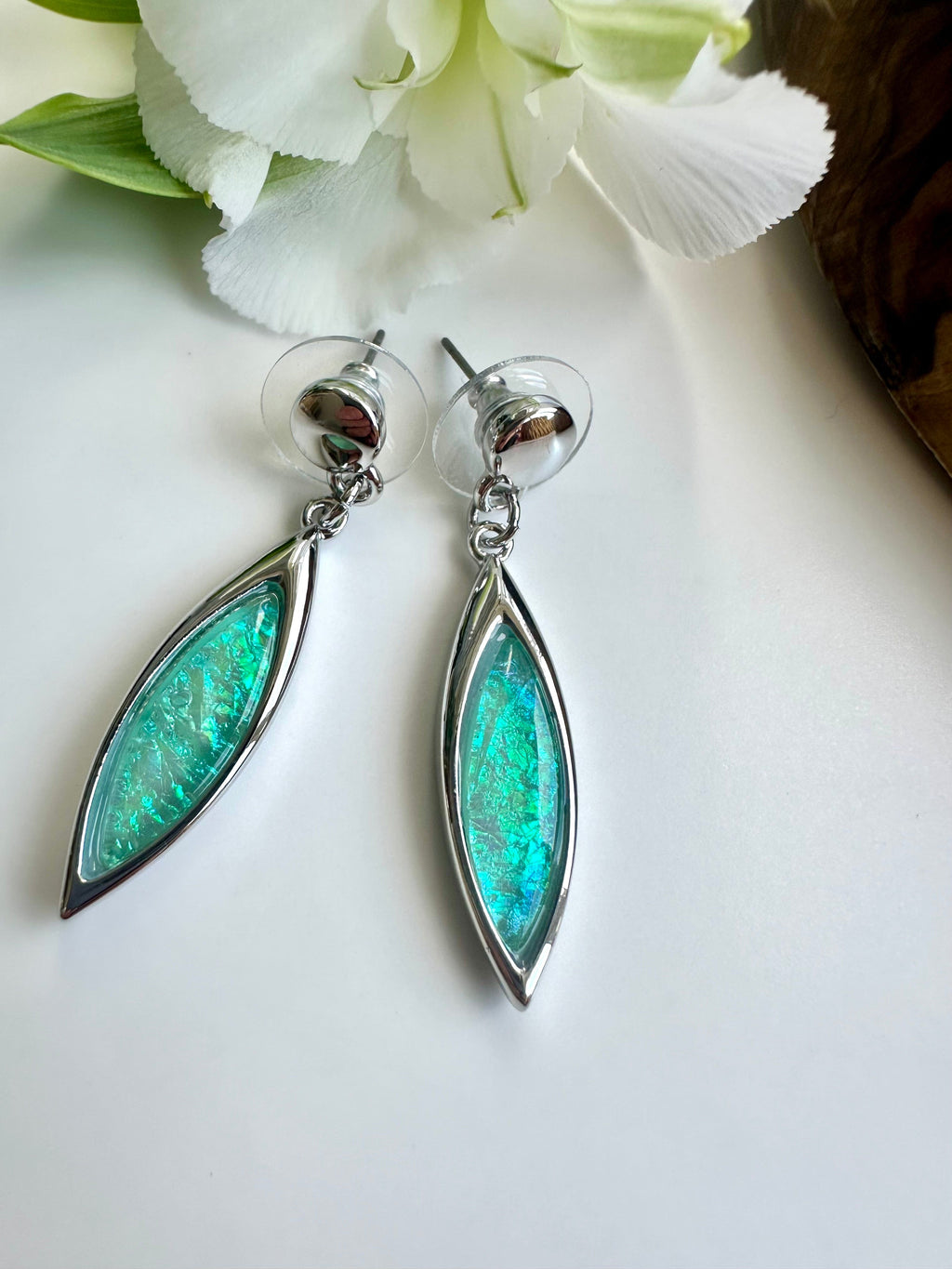 lusciousscarves Miss Milly Mint Green Resin Drop Earrings FE551