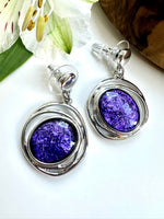 Load image into Gallery viewer, lusciousscarves Miss Milly Purple Swirl Earrings FE607

