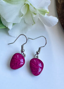 lusciousscarves Miss Milly Raspberry Pink Pebble Earrings FE602