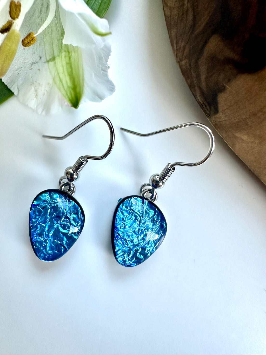 lusciousscarves Miss Milly Rich Blue Pebble Earrings, FE602