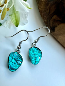 lusciousscarves Miss Milly Rich Turquoise Green Pebble Earrings, FE602