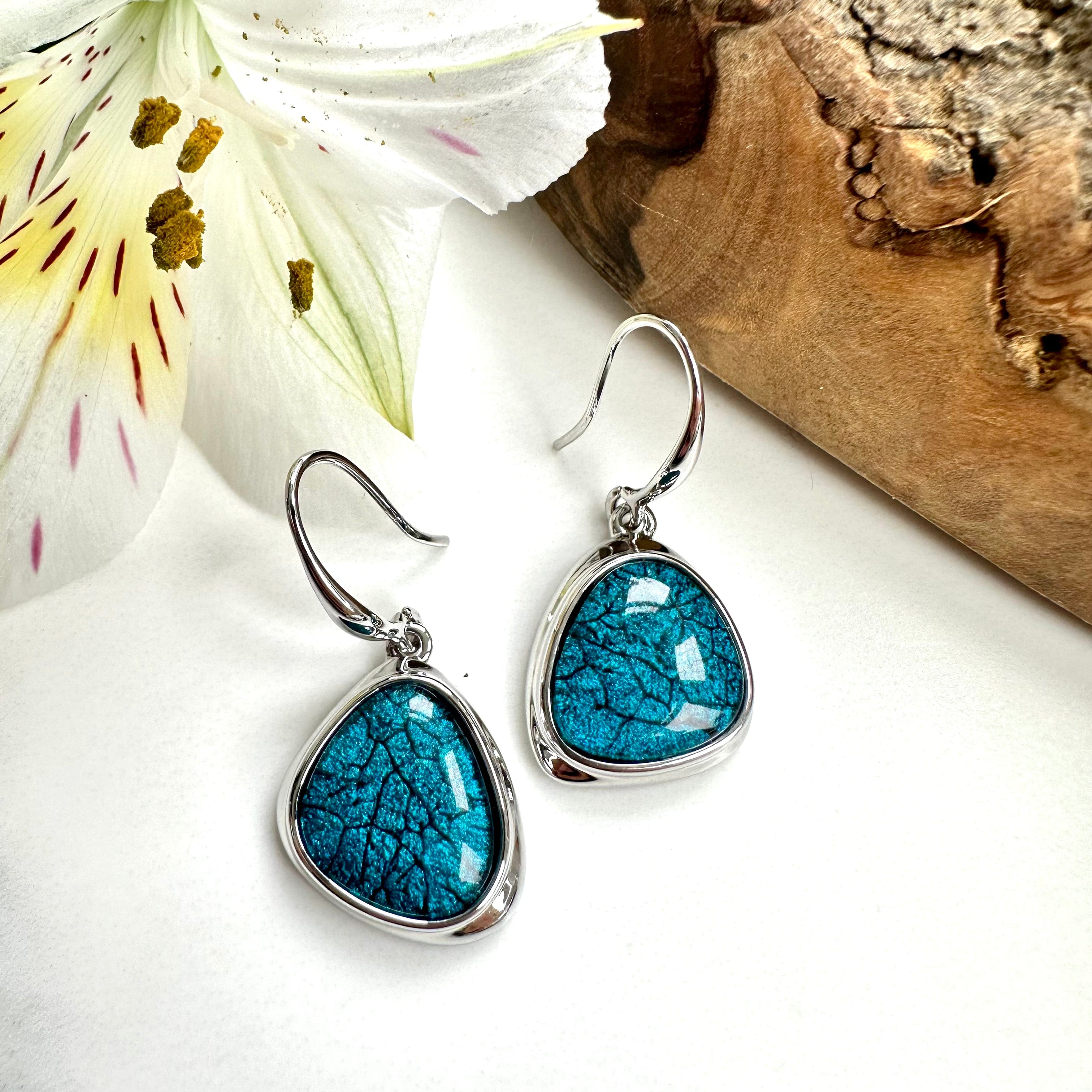 lusciousscarves Miss Milly Teal Drop Earrings FE606