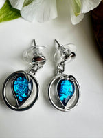 Load image into Gallery viewer, lusciousscarves Miss Milly Turquoise Blue Abstract Heart Earrings FE633
