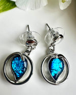 Load image into Gallery viewer, lusciousscarves Miss Milly Turquoise Blue Abstract Heart Earrings FE633
