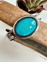 Load image into Gallery viewer, lusciousscarves Miss Milly Turquoise Marble Resin Hinged Bangle FB66
