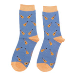 Load image into Gallery viewer, lusciousscarves Miss Sparrow Acoustic Guitars Design Bamboo Socks, Blue
