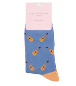 Load image into Gallery viewer, lusciousscarves Miss Sparrow Acoustic Guitars Design Bamboo Socks, Blue
