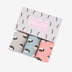 Load image into Gallery viewer, lusciousscarves Miss Sparrow Boxed Little Penguins Design Bamboo Socks x 3
