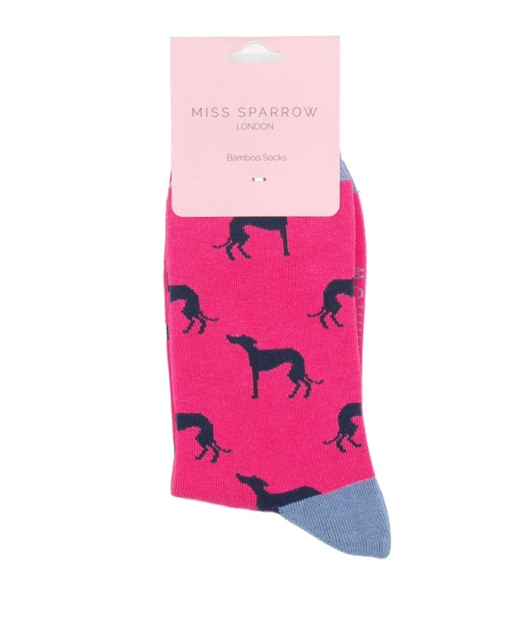 lusciousscarves Miss Sparrow Dachshund Bamboo Socks, Pink