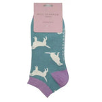 Load image into Gallery viewer, lusciousscarves Miss Sparrow Labradors Design Bamboo Trainer Socks - Blue

