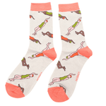 Load image into Gallery viewer, lusciousscarves Miss Sparrow Ladies Bamboo Socks, Wild Swimmers Design, Grey
