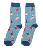 Load image into Gallery viewer, lusciousscarves Miss Sparrow Ladies Dachshund Bamboo Socks, Blue
