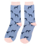 Load image into Gallery viewer, lusciousscarves Miss Sparrow Ladies Greyhounds Bamboo Socks, Blue

