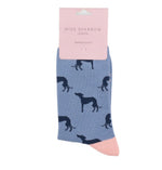 Load image into Gallery viewer, lusciousscarves Miss Sparrow Ladies Greyhounds Bamboo Socks, Blue
