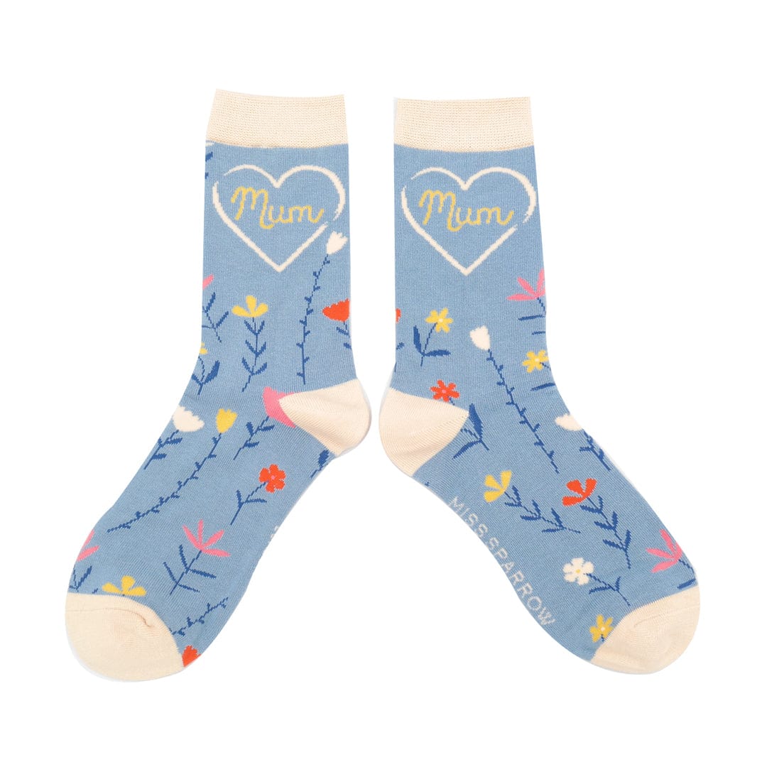 lusciousscarves Miss Sparrow Ladies Mum Design Bamboo Socks Denim