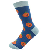 Load image into Gallery viewer, lusciousscarves Miss Sparrow Ladies Pumpkin Bamboo Socks, Navy

