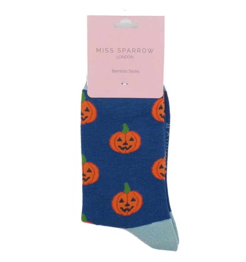 lusciousscarves Miss Sparrow Ladies Pumpkin Bamboo Socks, Navy