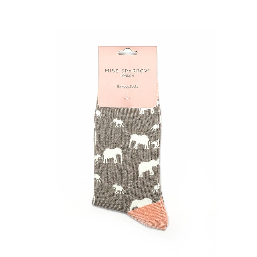 lusciousscarves Miss Sparrow Paw Prints Bamboo Socks - Grey