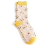 Load image into Gallery viewer, lusciousscarves Miss Sparrow Rainbows and Hedgehogs Design Bamboo Socks , Ladies , Silver
