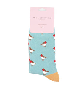 lusciousscarves Miss Sparrow Robins Bamboo Socks, Duck Egg
