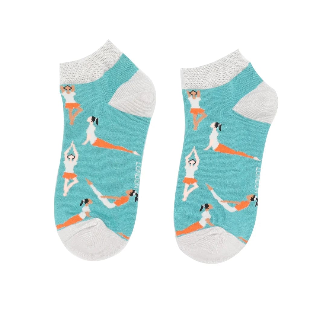 lusciousscarves Miss Sparrow Yoga Bamboo Trainer Socks - Duck Egg