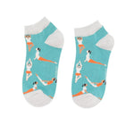 Load image into Gallery viewer, lusciousscarves Miss Sparrow Yoga Bamboo Trainer Socks - Duck Egg
