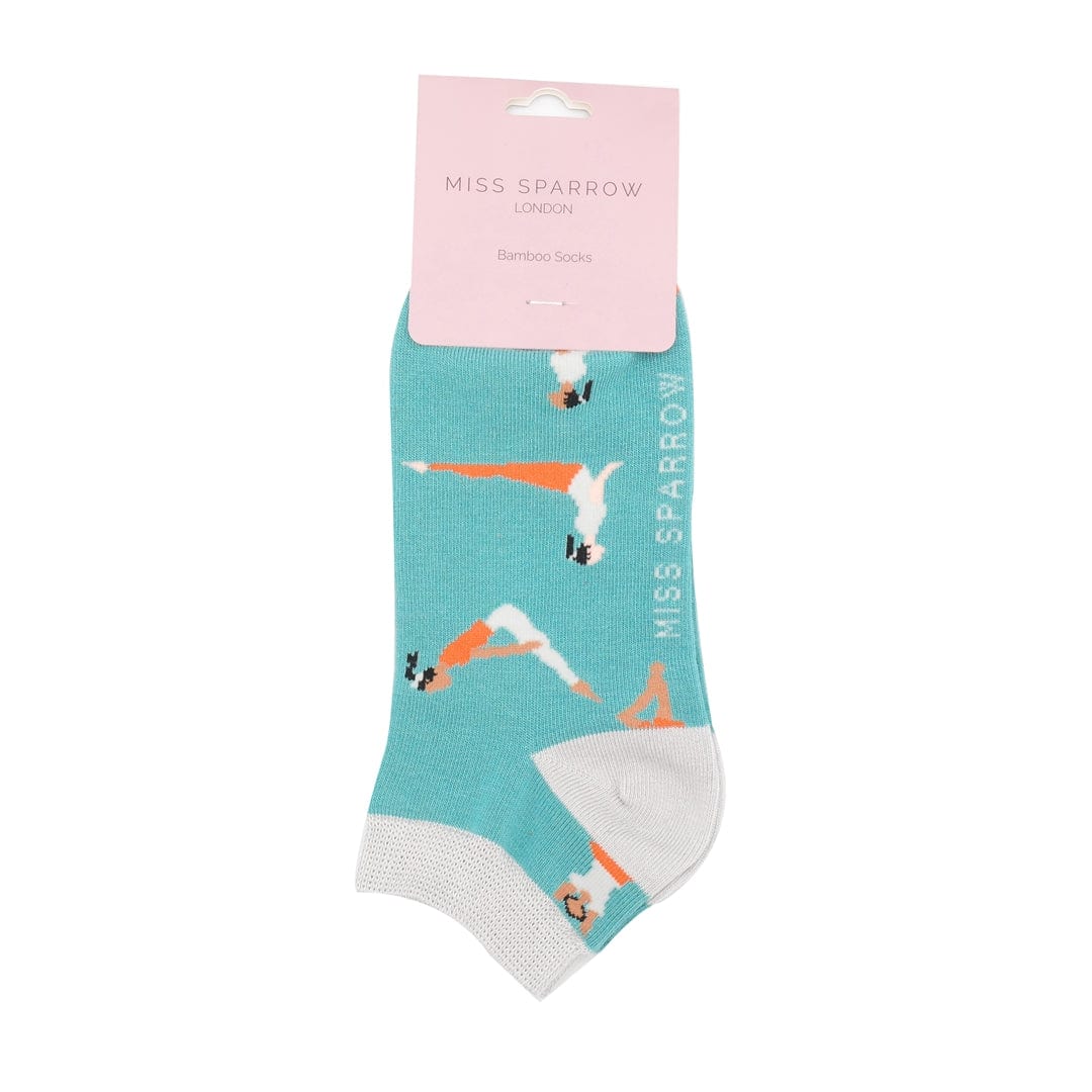 lusciousscarves Miss Sparrow Yoga Bamboo Trainer Socks - Duck Egg