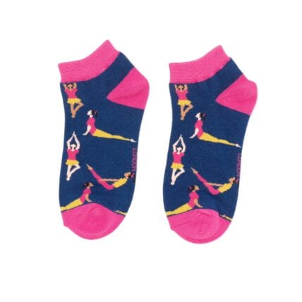 lusciousscarves Miss Sparrow Yoga Bamboo Trainer Socks - Navy Blue