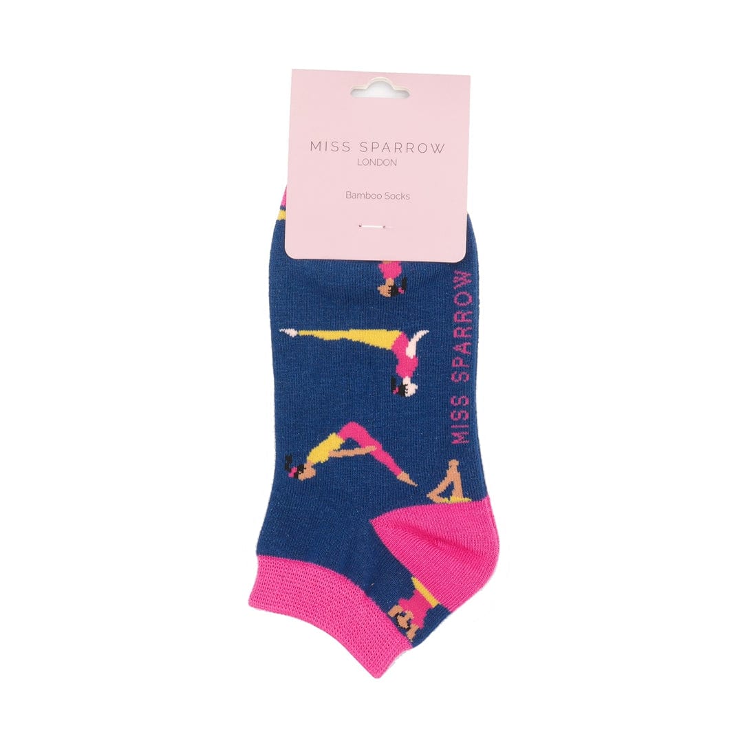 lusciousscarves Miss Sparrow Yoga Bamboo Trainer Socks - Navy Blue