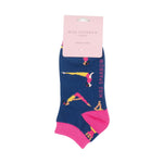 Load image into Gallery viewer, lusciousscarves Miss Sparrow Yoga Bamboo Trainer Socks - Navy Blue
