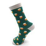 Load image into Gallery viewer, lusciousscarves Mr Heron Beer Design Bamboo Socks , Men&#39;s Green
