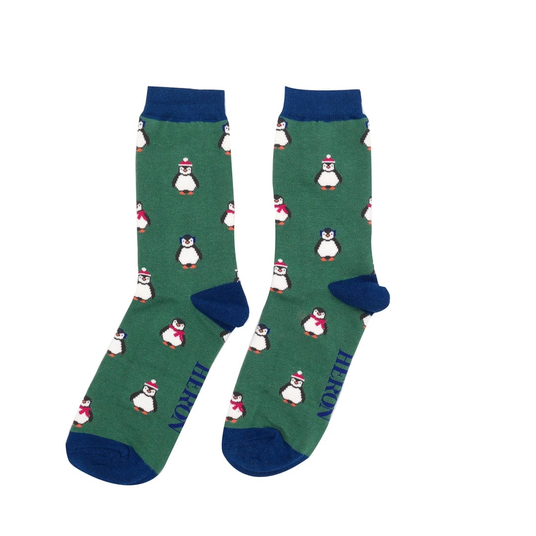 lusciousscarves Mr Heron Boxed Baby Penguins Design Bamboo Men's Socks X 2