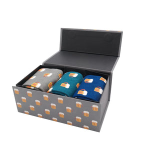 lusciousscarves Mr Heron Boxed Beer Design Bamboo Men's Socks