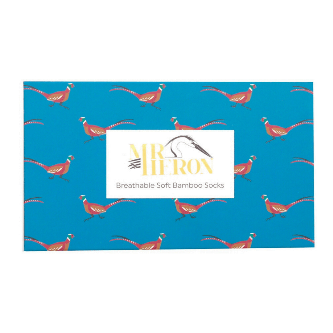 lusciousscarves Mr Heron Boxed Pheasants Design Bamboo Socks X 3