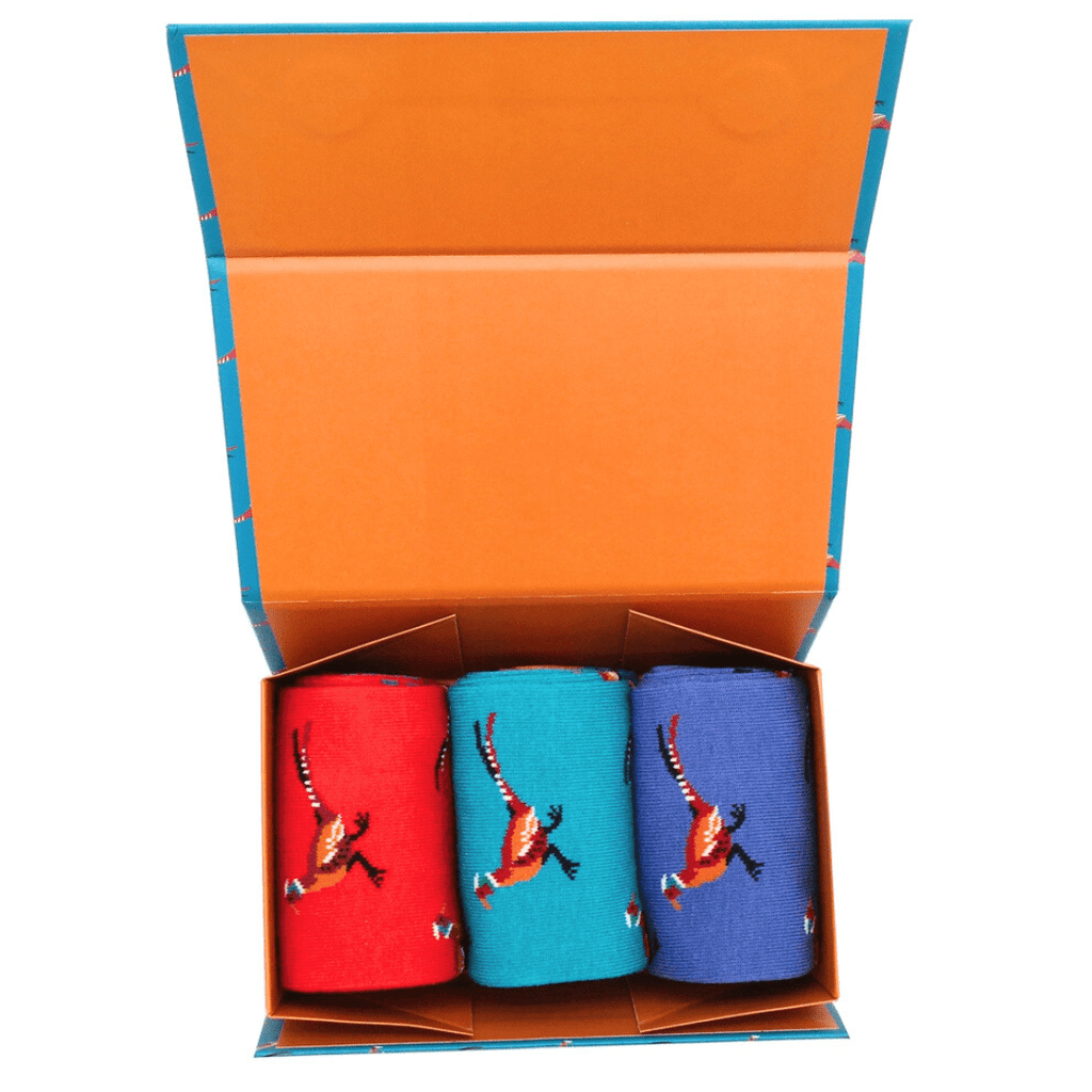 lusciousscarves Mr Heron Boxed Pheasants Design Bamboo Socks X 3