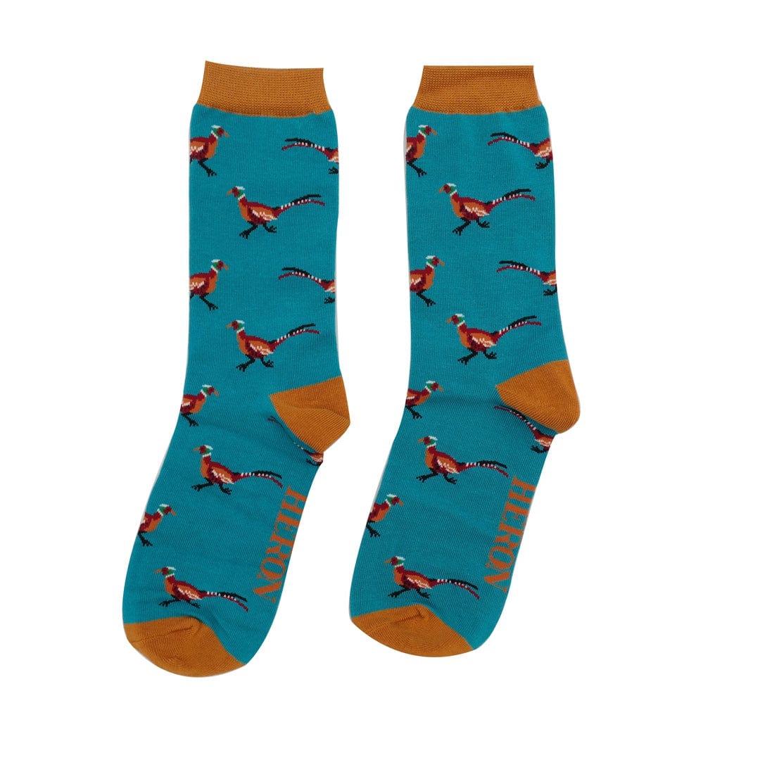 lusciousscarves Mr Heron Boxed Pheasants Design Bamboo Socks X 3