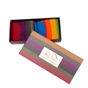 lusciousscarves Mr Heron Boxed Thick Stripes Design Bamboo Men's Socks X 2