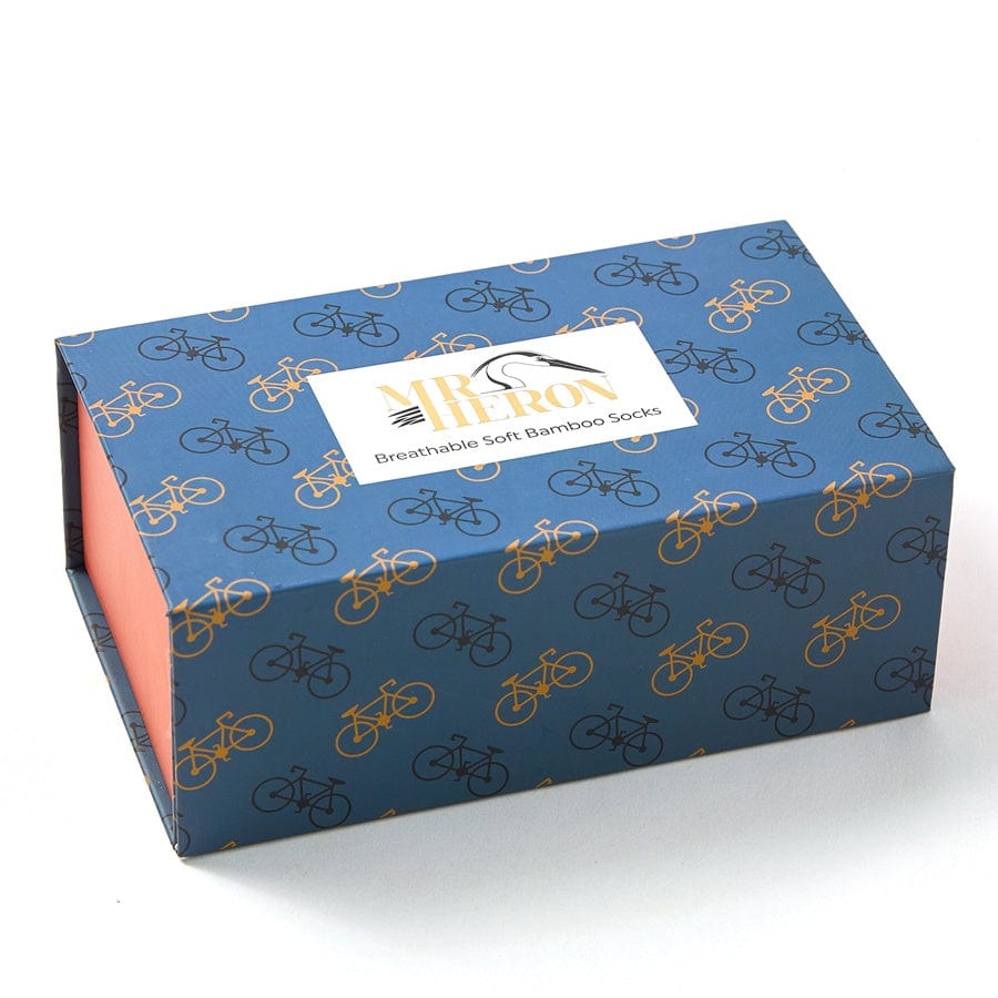 lusciousscarves Mr Heron Gift Boxed Bamboo Socks ,Bikes Design X 3